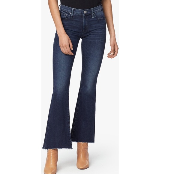 MOTHER Denim - New Mother Denim The Weekender Flare Fray Hem Jeans Sz 25 Tongue In Chic